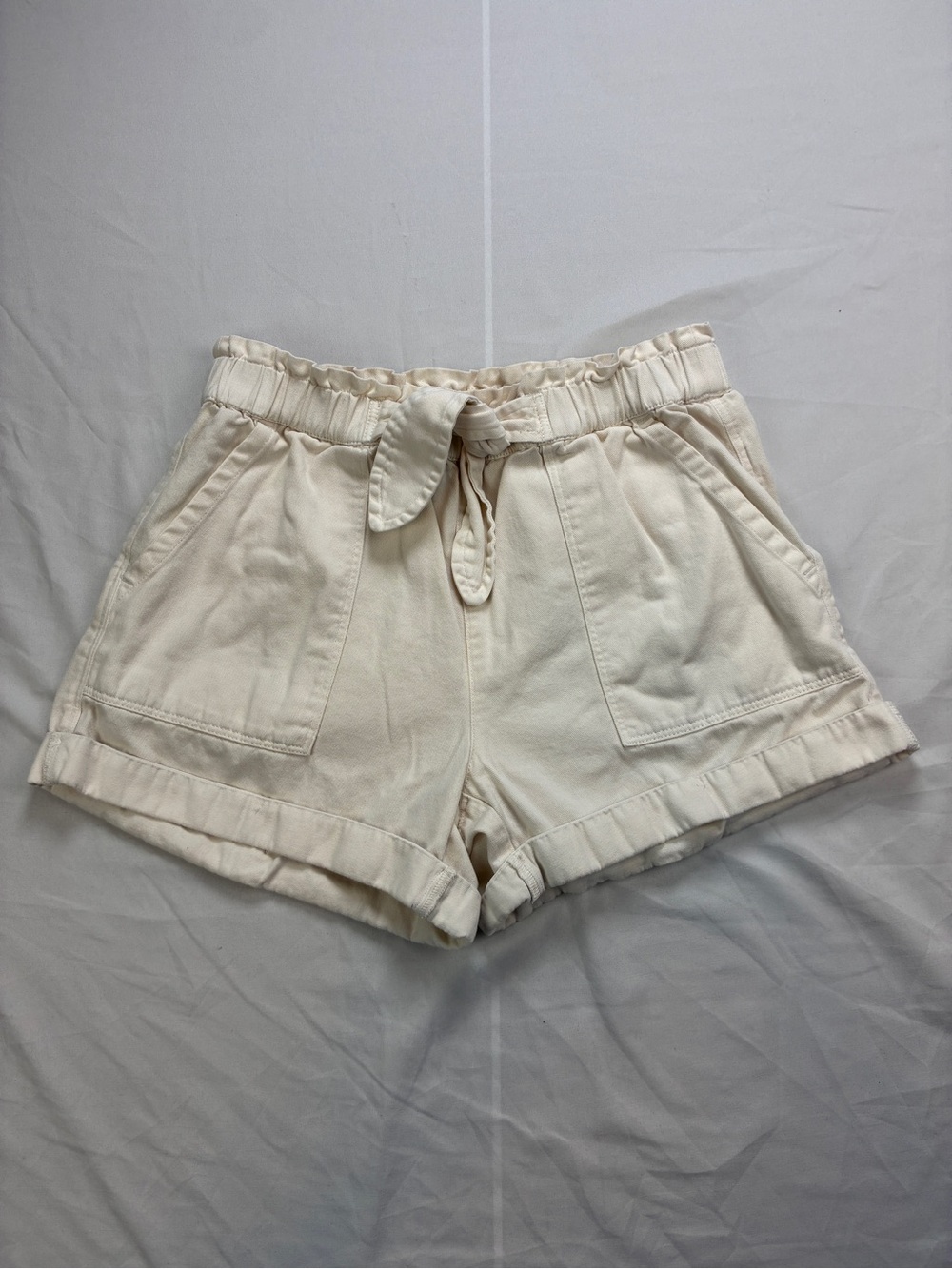 aerie Cream 100% Cotton  Paperbag type/style Shorts Sz S